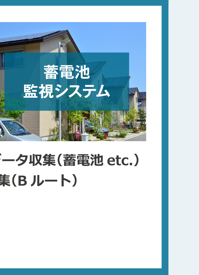 蓄電池・監視システム／ECHONet Lite対応機器データ収集（蓄電池etc.）・スマートメーターデータ収集（Bルート）・機器のステータス情報・異常・故障検知